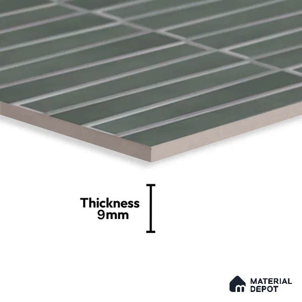 Faux Subway Wall Tile TL 06767 Lustra Verdant Canopy 2 ft x 1 ft Ceramic Carving Satin Finish - 9 mm | Suitable For Kitchen, Bathroom, Dining Area | Please Expect a Slight Variation of Pattern