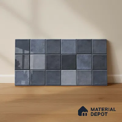 Subway Wall Tile TL 06768 B Lustra Miststone Matrix 2 ft x 1 ft Ceramic Glossy Finish - 9 mm | Suitable for Bathroom, Kitchen Backsplash | Please Expect a Slight Variation of Pattern