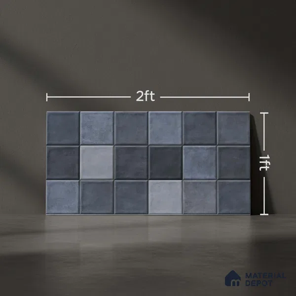 Subway Wall Tile TL 06768 B Lustra Miststone Matrix 2 ft x 1 ft Ceramic Glossy Finish - 9 mm | Suitable for Bathroom, Kitchen Backsplash | Please Expect a Slight Variation of Pattern