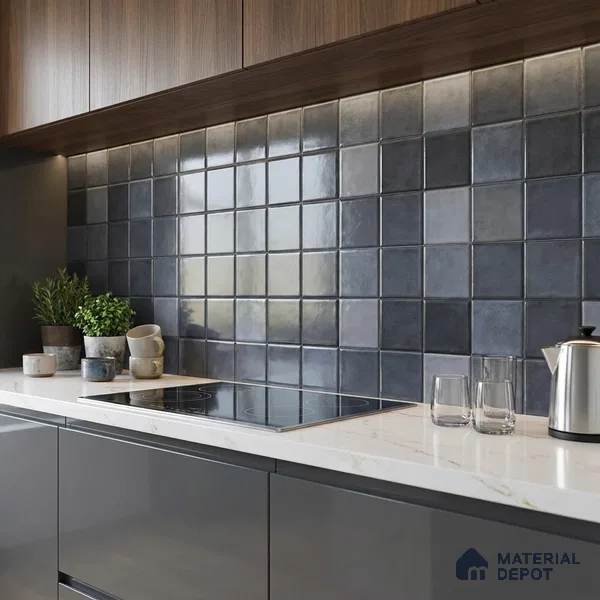 Subway Wall Tile TL 06768 B Lustra Miststone Matrix 2 ft x 1 ft Ceramic Glossy Finish - 9 mm | Suitable for Bathroom, Kitchen Backsplash | Please Expect a Slight Variation of Pattern (Sample)