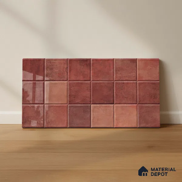 Subway Wall Tile TL 06768 D Lustra Cocoa Matrix 2 ft x 1 ft Ceramic Glossy Finish - 9 mm | Suitable for Bathroom, Kitchen Backsplash | Please Expect a Slight Variation of Pattern