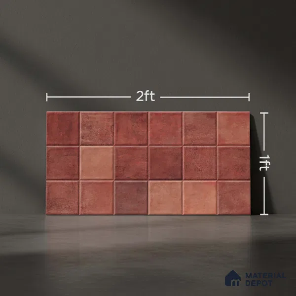 Subway Wall Tile TL 06768 D Lustra Cocoa Matrix 2 ft x 1 ft Ceramic Glossy Finish - 9 mm | Suitable for Bathroom, Kitchen Backsplash | Please Expect a Slight Variation of Pattern