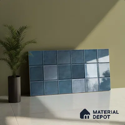 Subway Wall Tile TL 06768 F Lustra Midnight Matrix 2 ft x 1 ft Ceramic Glossy Finish - 9 mm | Suitable for Bathroom, Kitchen Backsplash | Please Expect a Slight Variation of Pattern