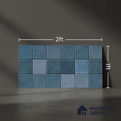 Subway Wall Tile TL 06768 F Lustra Midnight Matrix 2 ft x 1 ft Ceramic Glossy Finish - 9 mm | Suitable for Bathroom, Kitchen Backsplash | Please Expect a Slight Variation of Pattern