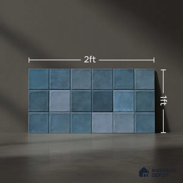 Subway Wall Tile TL 06768 F Lustra Midnight Matrix 2 ft x 1 ft Ceramic Glossy Finish - 9 mm | Suitable for Bathroom, Kitchen Backsplash | Please Expect a Slight Variation of Pattern