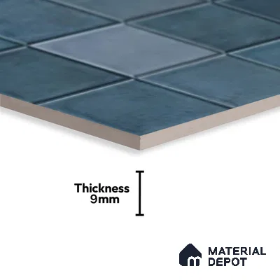Subway Wall Tile TL 06768 F Lustra Midnight Matrix 2 ft x 1 ft Ceramic Glossy Finish - 9 mm | Suitable for Bathroom, Kitchen Backsplash | Please Expect a Slight Variation of Pattern