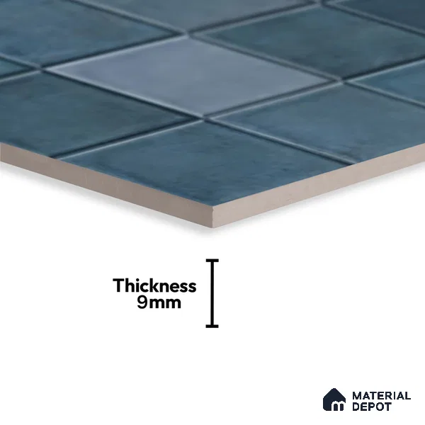 Subway Wall Tile TL 06768 F Lustra Midnight Matrix 2 ft x 1 ft Ceramic Glossy Finish - 9 mm | Suitable for Bathroom, Kitchen Backsplash | Please Expect a Slight Variation of Pattern