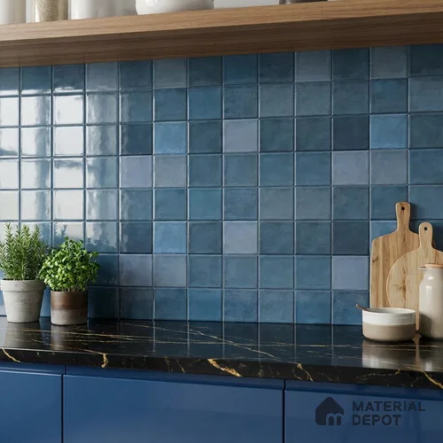 Subway Wall Tile TL 06768 F Lustra Midnight Matrix 2 ft x 1 ft Ceramic Glossy Finish - 9 mm | Suitable for Bathroom, Kitchen Backsplash | Please Expect a Slight Variation of Pattern