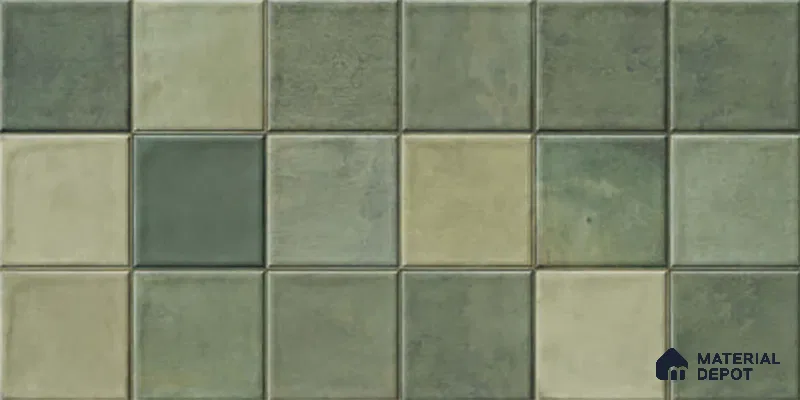 Subway Wall Tile TL 06768 H Lustra Moss Matrix 2 ft x 1 ft Ceramic Glossy Finish - 9 mm | Suitable for Bathroom, Kitchen Backsplash | Please Expect a Slight Variation of Pattern