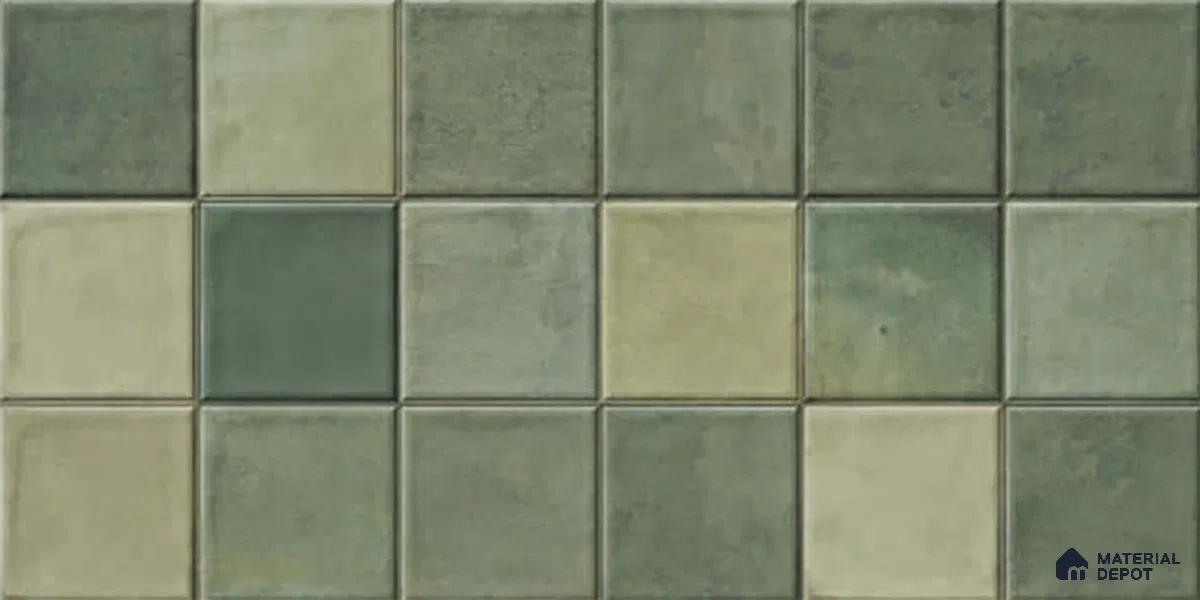 Subway Wall Tile TL 06768 H Lustra Moss Matrix 2 ft x 1 ft Ceramic Glossy Finish - 9 mm | Suitable for Bathroom, Kitchen Backsplash | Please Expect a Slight Variation of Pattern