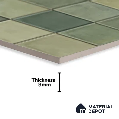 Subway Wall Tile TL 06768 H Lustra Moss Matrix 2 ft x 1 ft Ceramic Glossy Finish - 9 mm | Suitable for Bathroom, Kitchen Backsplash | Please Expect a Slight Variation of Pattern