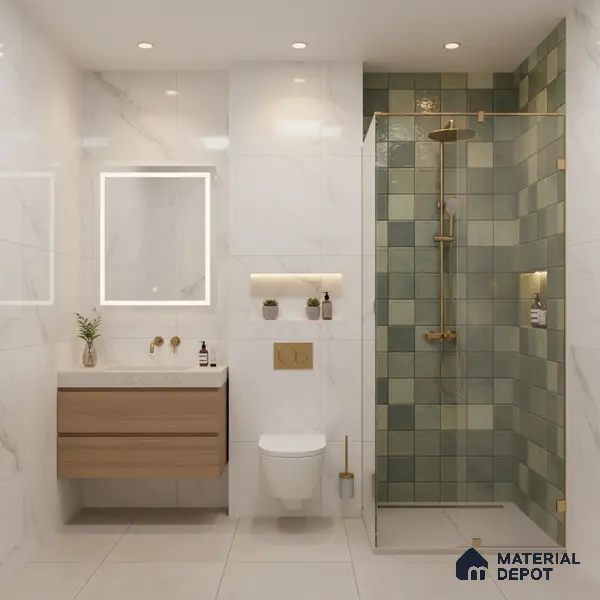 Subway Wall Tile TL 06768 H Lustra Moss Matrix 2 ft x 1 ft Ceramic Glossy Finish - 9 mm | Suitable for Bathroom, Kitchen Backsplash | Please Expect a Slight Variation of Pattern