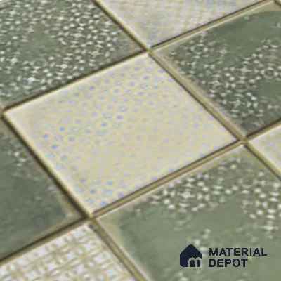 Green Faux Subway Wall Tile TL 06768 I Lustra Moss Matrix Accent 2 ft x 1 ft Ceramic Glossy Finish - 9 mm | Suitable For Kitchen, Bathroom, Dining Area