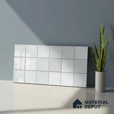 Faux Subway Look Glossy Finish White Ceramic Wall Tile | TL 06768 2 ft x 1 ft - 9 mm | Suitable For Kitchen & Bathroom
