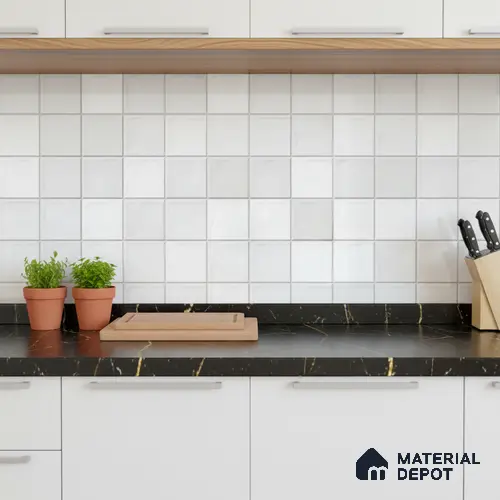 Subway Wall Tile TL 06768 Lustra Limestone Matrix 2 ft x 1 ft Ceramic Glossy Finish - 9 mm | Suitable for Bathroom, Kitchen Backsplash | Please Expect a Slight Variation of Pattern