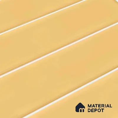 Faux Subway Look Glossy Finish Yellow Ceramic Wall Tile | TL 06769 B 2 ft x 1 ft - 9 mm | Suitable For Kitchen & Bathroom