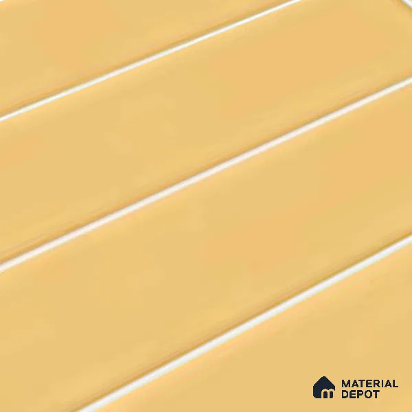 Faux Subway Look Glossy Finish Yellow Ceramic Wall Tile | TL 06769 B 2 ft x 1 ft - 9 mm | Suitable For Kitchen & Bathroom