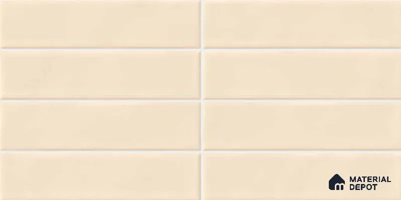 Faux Subway Look Glossy Finish Cream Ceramic Wall Tile | TL 06769 C 2 ft x 1 ft - 9 mm | Suitable For Kitchen & Bathroom