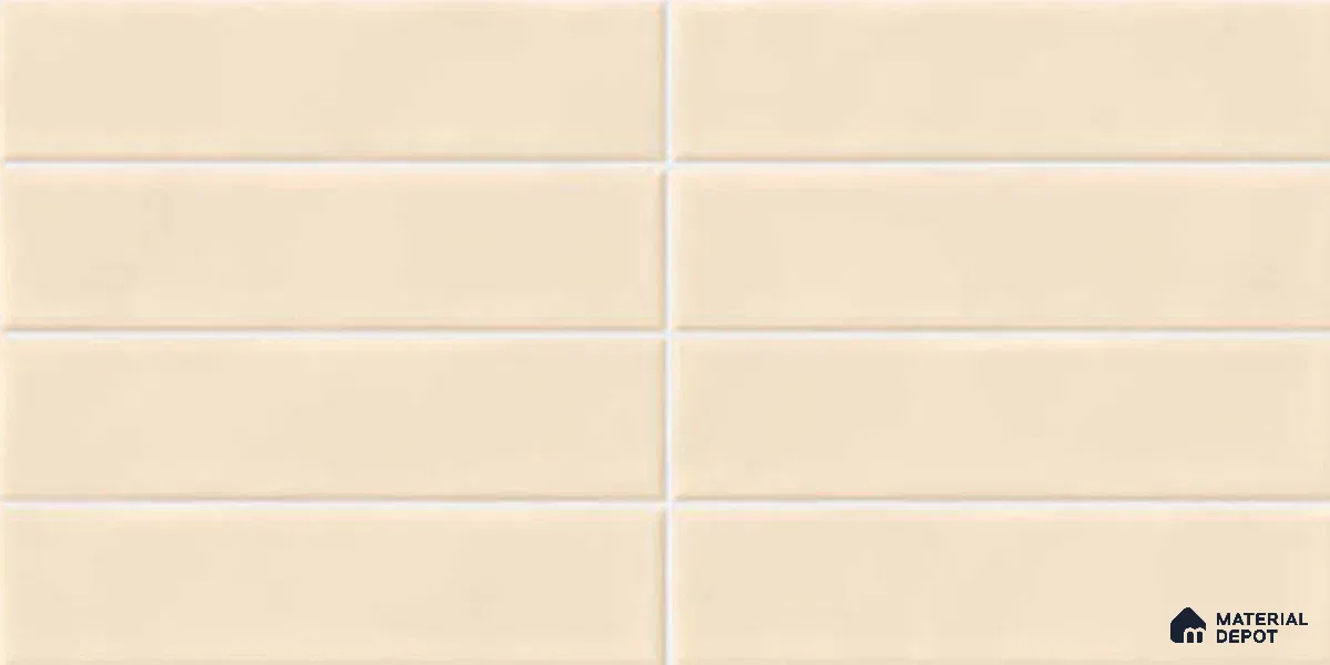 Faux Subway Look Glossy Finish Cream Ceramic Wall Tile | TL 06769 C 2 ft x 1 ft - 9 mm | Suitable For Kitchen & Bathroom