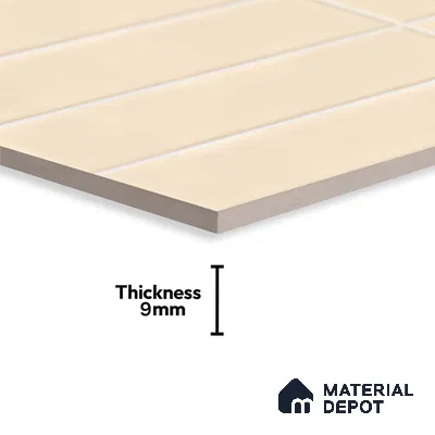 Faux Subway Look Glossy Finish Cream Ceramic Wall Tile | TL 06769 C 2 ft x 1 ft - 9 mm | Suitable For Kitchen & Bathroom