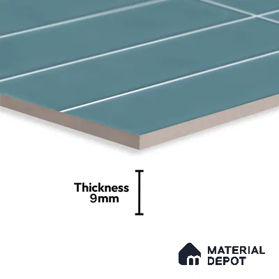 Faux Subway Look Glossy Finish Blue Ceramic Wall Tile | TL 06769 D 2 ft x 1 ft - 9 mm | Suitable For Kitchen & Bathroom