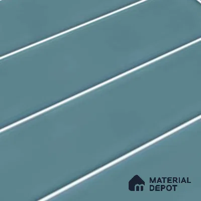 Faux Subway Look Glossy Finish Blue Ceramic Wall Tile | TL 06769 D 2 ft x 1 ft - 9 mm | Suitable For Kitchen & Bathroom