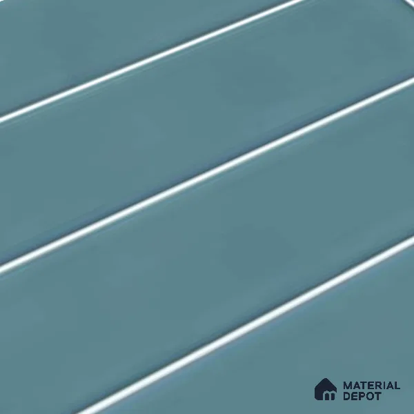Faux Subway Look Glossy Finish Blue Ceramic Wall Tile | TL 06769 D 2 ft x 1 ft - 9 mm | Suitable For Kitchen & Bathroom