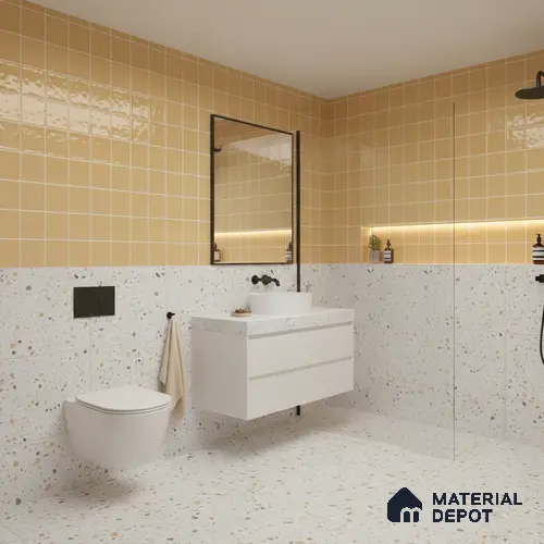 Faux Subway Wall Tile TL 06770 B Lustra Plaza Mirage 2 ft x 1 ft Ceramic Glossy Finish - 9 mm | Suitable for Bathroom, Kitchen backsplash | Please Expect a Slight Variation of Pattern