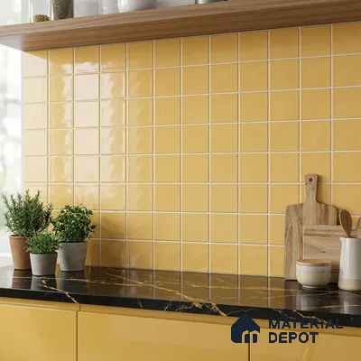 Faux Subway Wall Tile TL 06770 B Lustra Plaza Mirage 2 ft x 1 ft Ceramic Glossy Finish - 9 mm | Suitable for Bathroom, Kitchen backsplash | Please Expect a Slight Variation of Pattern