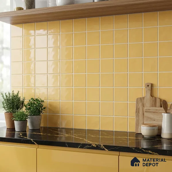 Faux Subway Wall Tile TL 06770 B Lustra Plaza Mirage 2 ft x 1 ft Ceramic Glossy Finish - 9 mm | Suitable for Bathroom, Kitchen backsplash | Please Expect a Slight Variation of Pattern