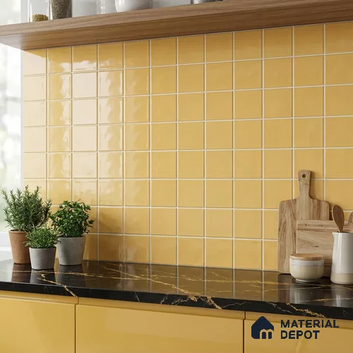 Faux Subway Wall Tile TL 06770 B Lustra Plaza Mirage 2 ft x 1 ft Ceramic Glossy Finish - 9 mm | Suitable for Bathroom, Kitchen backsplash | Please Expect a Slight Variation of Pattern