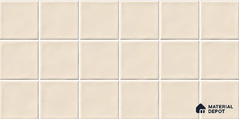 Faux Subway Look Glossy Finish Cream Ceramic Wall Tile | TL 06770 C 2 ft x 1 ft - 9 mm | Suitable For Kitchen & Bathroom