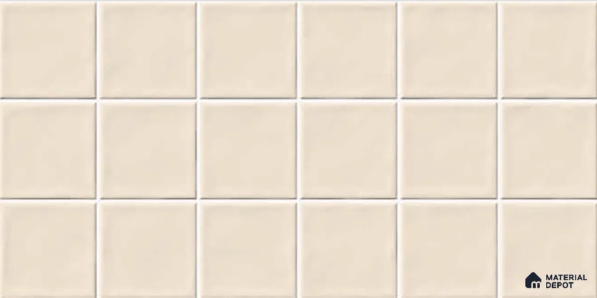 Faux Subway Look Glossy Finish Cream Ceramic Wall Tile | TL 06770 C 2 ft x 1 ft - 9 mm | Suitable For Kitchen & Bathroom