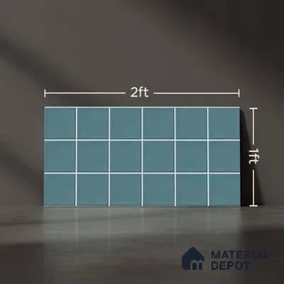 Faux Subway Look Glossy Finish Blue Ceramic Wall Tile | TL 06770 D 2 ft x 1 ft - 9 mm | Suitable For Kitchen & Bathroom