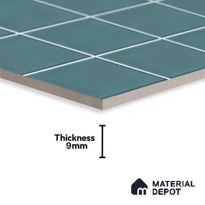 Faux Subway Look Glossy Finish Blue Ceramic Wall Tile | TL 06770 D 2 ft x 1 ft - 9 mm | Suitable For Kitchen & Bathroom