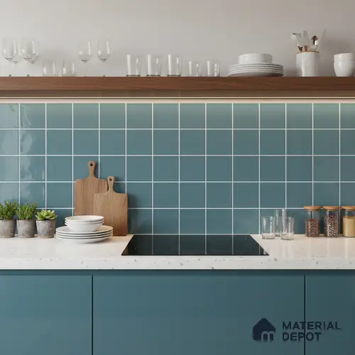 Faux Subway Wall Tile TL 06770 D Lustra Plaza Ocean 2 ft x 1 ft Ceramic Glossy Finish - 9 mm | Suitable for Bathroom, Kitchen backsplash | Please Expect a Slight Variation of Pattern