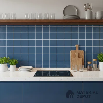 Faux Subway Wall Tile TL 06770 Lustra Plaza Twilight 2 ft x 1 ft Ceramic Glossy Finish - 9 mm | Suitable for Bathroom, Kitchen backsplash | Please Expect a Slight Variation of Pattern