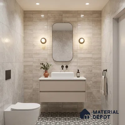 Stone Wall Tile TL 06780 Artisan Cream 2 ft x 1 ft Beige Ceramic Glossy Finish Tile - 9 mm | Ideal for Living Room, Bathroom, Kitchen