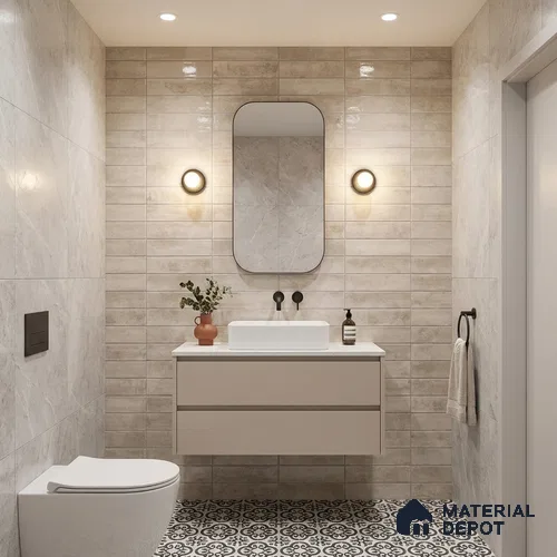 Stone Wall Tile TL 06780 Artisan Cream 2 ft x 1 ft Beige Ceramic Glossy Finish Tile - 9 mm | Ideal for Living Room, Bathroom, Kitchen