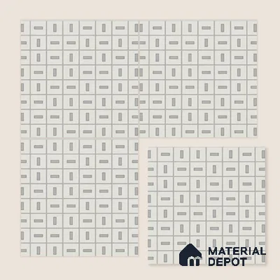 Moroccan Wall Tile TL 06788 Coconut Drift 1 ft x 1 ft White Ceramic Matte Finish Tile - 10 mm | Suitable for Bathroom, Kitchen, Accent/Feature Wall | Please Expect a Slight Variation of Pattern