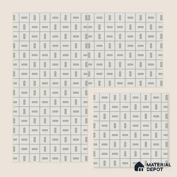 Moroccan Wall Tile TL 06788 Coconut Drift 1 ft x 1 ft White Ceramic Matte Finish Tile - 10 mm | Suitable for Bathroom, Kitchen, Accent/Feature Wall | Please Expect a Slight Variation of Pattern