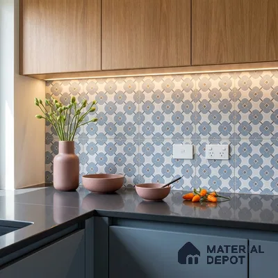 Moroccan Wall & Floor Tile TL 06791 Cobalt Clay 1 ft x 1 ft Blue Ceramic Glossy Finish Tile - 10 mm | Suitable for Bathroom, Kitchen, Balcony | Please Expect a Slight Variation of Pattern