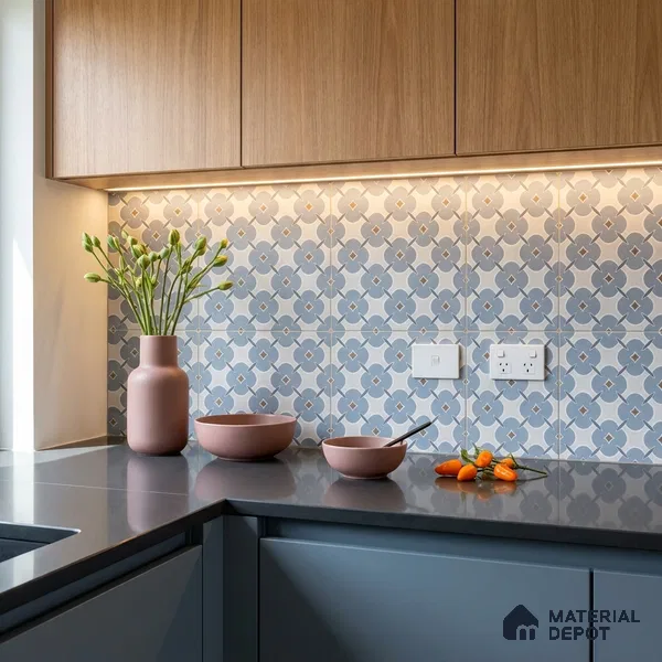 Moroccan Wall & Floor Tile TL 06791 Cobalt Clay 1 ft x 1 ft Blue Ceramic Glossy Finish Tile - 10 mm | Suitable for Bathroom, Kitchen, Balcony | Please Expect a Slight Variation of Pattern