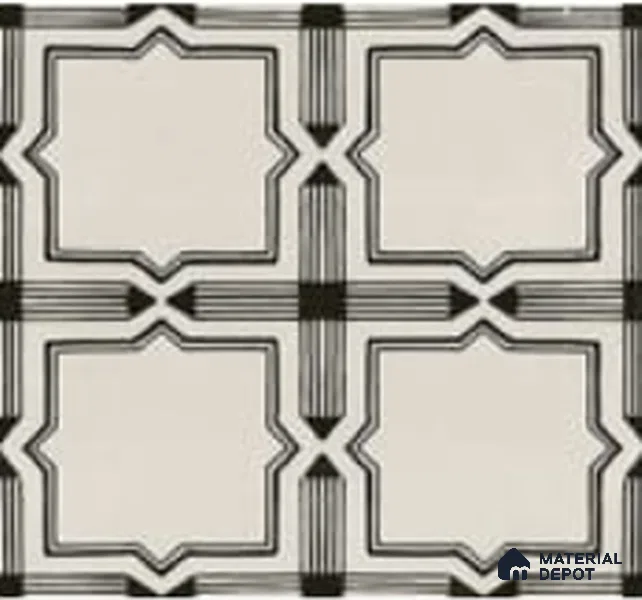 Moroccan Wall & Floor Tile TL 06793 Amalfi Charm 1 ft x 1 ft White Ceramic Glossy Finish Tile - 10 mm | Suitable for Bathroom, Kitchen, Balcony | Please Expect a Slight Variation of Pattern