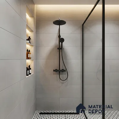 Cement Wall Tile TL 06796 B Stonewalk Dune 2 ft x 1 ft Grey Ceramic Matte Finish Light Tile - 9 mm | Ideal for Living Room, Bathroom, Kitchen