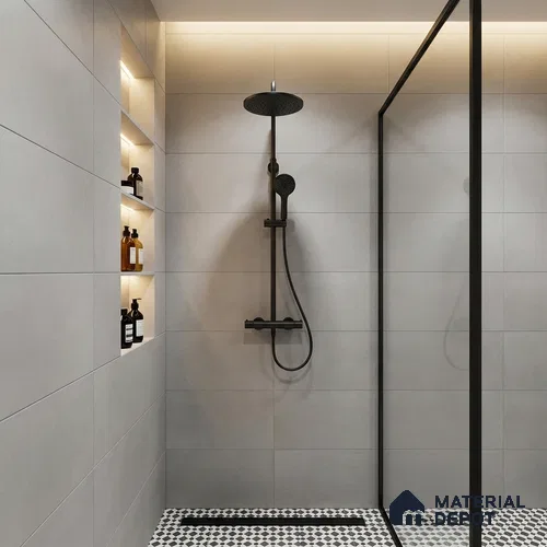 Cement Wall Tile TL 06796 B Stonewalk Dune 2 ft x 1 ft Grey Ceramic Matte Finish Light Tile - 9 mm | Ideal for Living Room, Bathroom, Kitchen