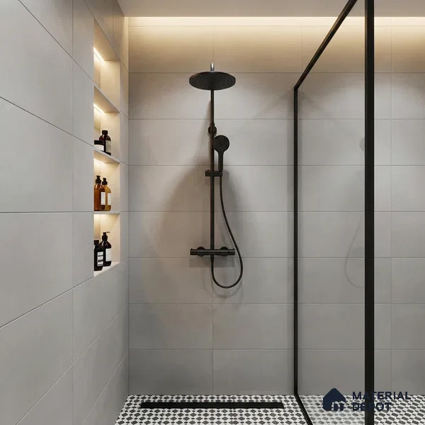 Cement Wall Tile TL 06796 B Stonewalk Dune 2 ft x 1 ft Grey Ceramic Matte Finish Light Tile - 9 mm | Ideal for Living Room, Bathroom, Kitchen