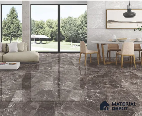 Marble Emperador Wall & Floor Tile TL 06803 C Espresso Brown 4 ft x 2 ft High Gloss Finish Vitrified Tile - 9 mm | 4 Random Designs | Suitable For Living Room, Bedroom, Dining
