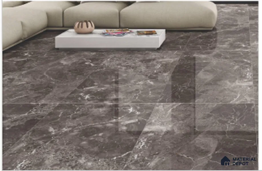 Marble Emperador Wall & Floor Tile TL 06803 C Espresso Brown 4 ft x 2 ft High Gloss Finish Vitrified Tile - 9 mm | 4 Random Designs | Suitable For Living Room, Bedroom, Dining