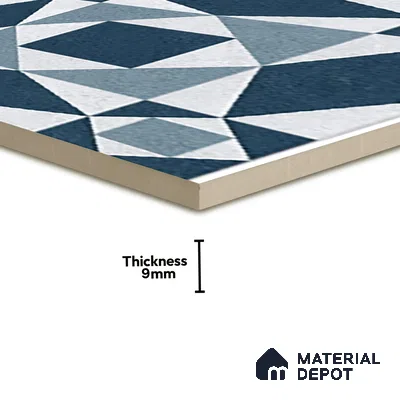 Blue Moroccan Floor & Wall Tile TL 06804 Lustra Seraphic Aqua 2 ft x 2 ft Vitrified Carving Matte Finish - 9 mm | Suitable For Kitchen, Bathroom, Balcony | Please Expect a Slight Variation of Pattern